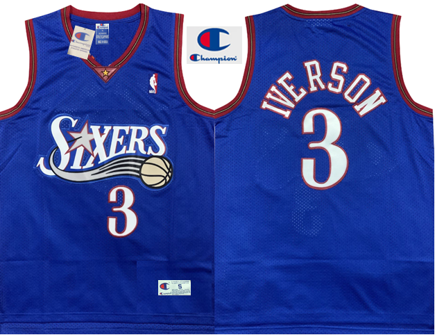 Allen Iverson Sixers Logo Jersey-DaPrintFactory