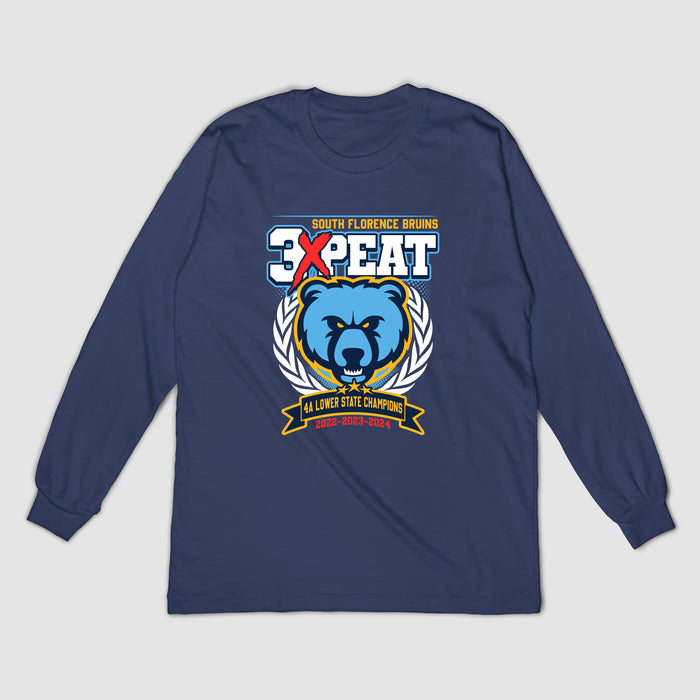 Bruins - 3X Lower State Champs (Long Sleeve)-DaPrintFactory