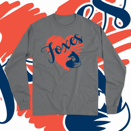 Foxes Scribble Heart (Long Sleeves)-DaPrintFactory