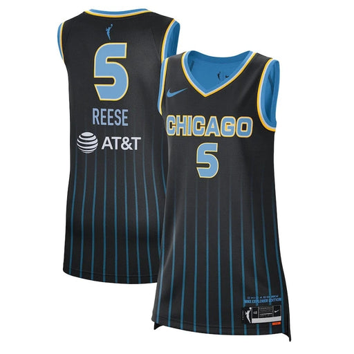 Angel Reese Chicago Sky GameDay Greats Unisex Lightweight Pinstripe Basketball Jersey - Black