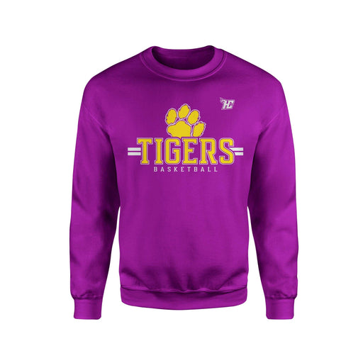 Williams Middle School Tiger Basketball Retro Lines (Crewnecks)-DaPrintFactory